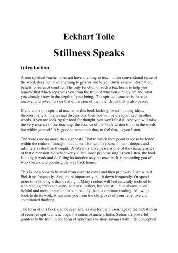 Stillness Speaks