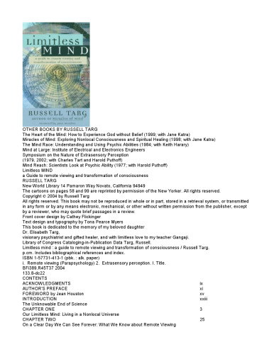 Limitless Mind: A Guide to Remote Viewing and Transformation of Consciousness
