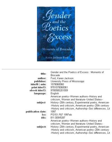 Gender and the Poetics of Excess: Moments of Brocade