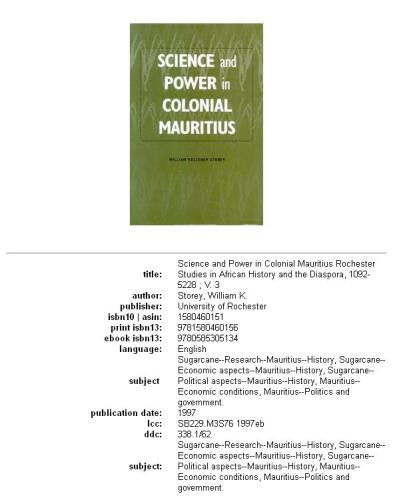 Science and Power in Colonial Mauritius