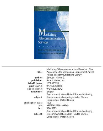 Marketing telecommunications services: new approaches for a changing environment