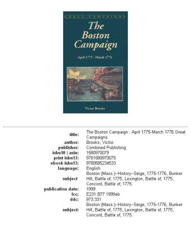 The Boston campaign: April 1775-March 1776