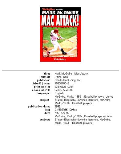 Mark McGwire: Mac Attack (Superstar Series Baseball)