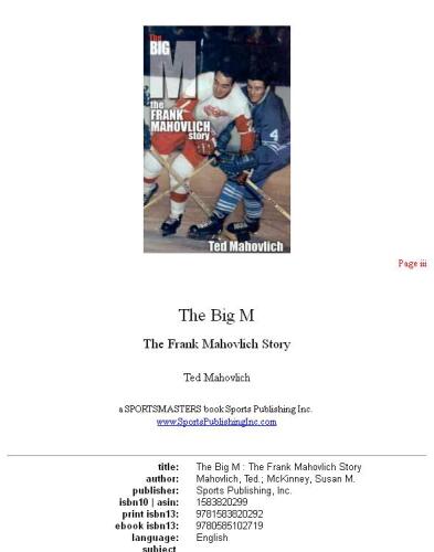 The Big M: The Frank Mahovlich Story