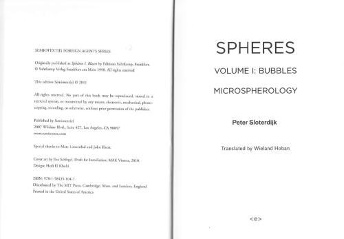 Bubbles: Spheres Volume I: Microspherology