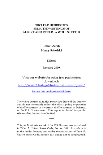 Nuclear Heuristics: Selected Writings of Albert and Roberta Wohlstetter