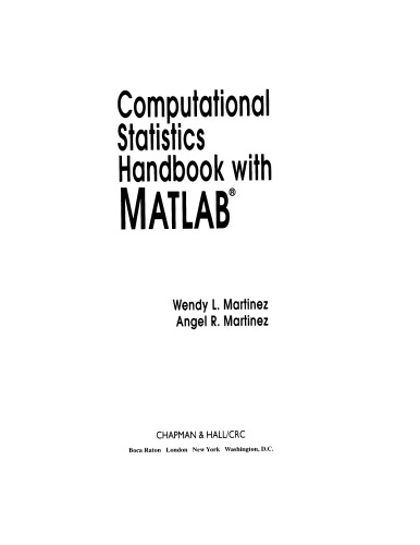 Computational Statistics Handbook with MATLAB