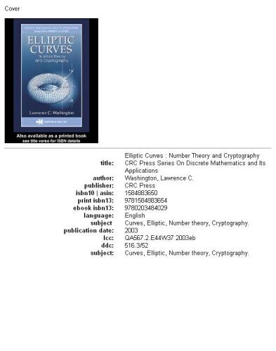 Elliptic Curves: Number Theory and Cryptography