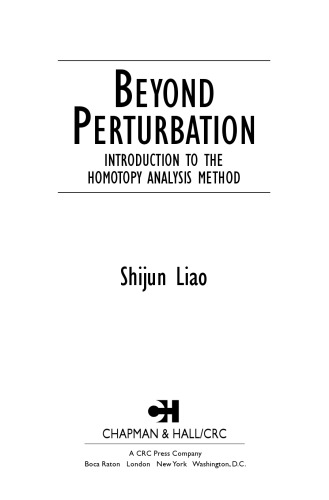 Beyond Perturbation (Modern Mathematics and Mechanics)