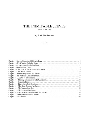 The Inimitable Jeeves (The Collector's Wodehouse)