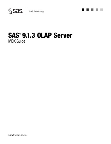 Sas R 9.1.3 Olap Server: Mdx Guide