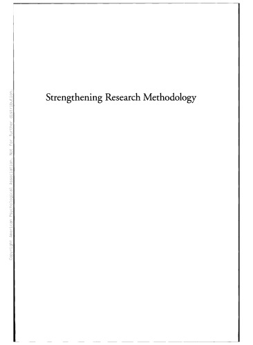 Strengthening Research Methodology: Psychological Measurement and Evaluation
