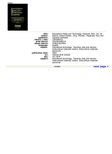 Educational Media and Technology Yearbook 2003