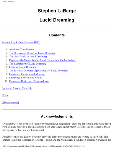 Lucid Dreaming