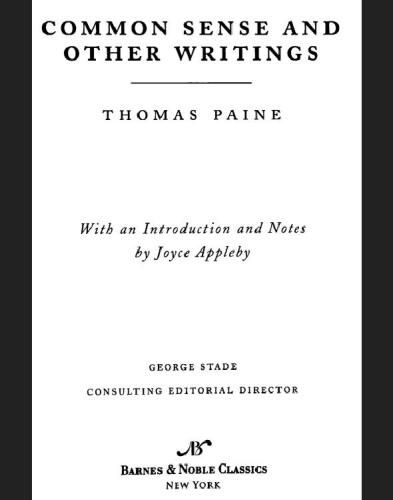 Common Sense and Other Writings (Barnes & Noble Classics Series)