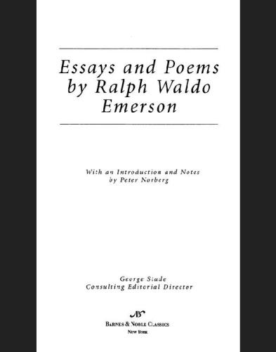 Essays and Poems by Ralph Waldo Emerson