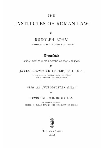 Institutes of Roman Law