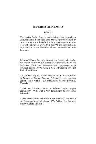 Literature of the Synagogue
