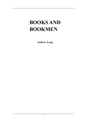 Books And Bookmen