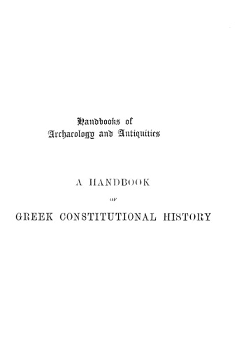 A Handbook of Greek Constitutional History