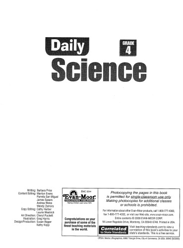 Daily Science, Grade 4