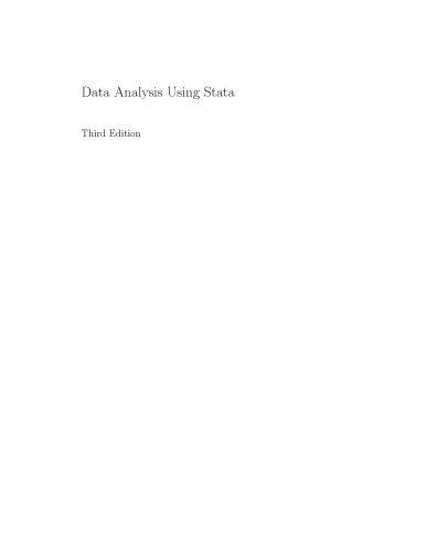 Data Analysis Using Stata, Third Edition