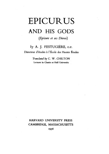 Epicurus and His Gods