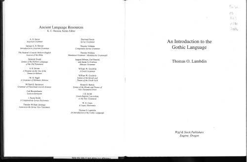 An Introduction to the Gothic Language