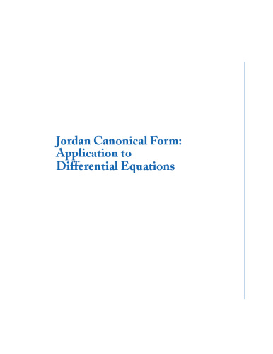 Jordan canonical form: Application to differential equations