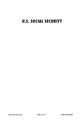 U.S. Social Security: A Reference Handbook (Contemporary World Issues)