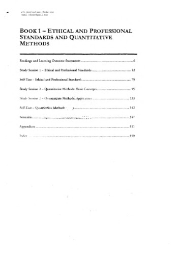 Ethical and Professional Standards, and Quantitative Methods Book 1 Schwesernotes 2009 CFA Exam Level 1 By Kaplan Schweser Schwesernotes