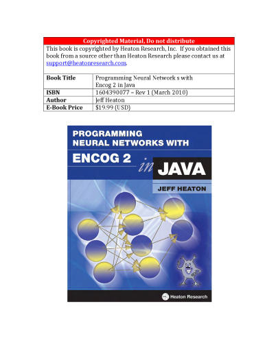 Programming Neural Networks with Encog 2 in Java