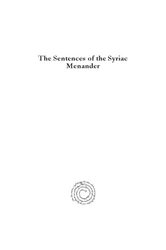 The Sentences of the Syriac Menander: Introduction, Text and Translation, and Commentary