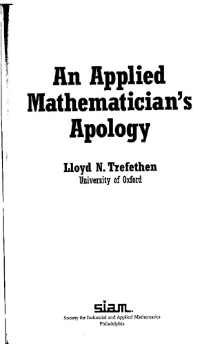 An Applied Mathematician's Apology