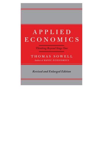 Applied Economics: Thinking beyond stage one