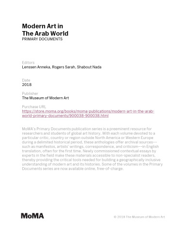 Modern Art in the Arab World: Primary Documents (MoMA Primary Documents)