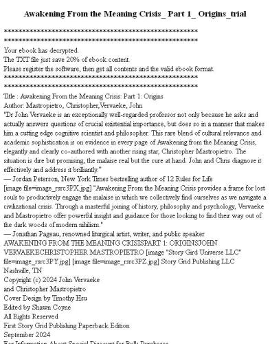 Awakening From the Meaning Crisis: Part One: Origins