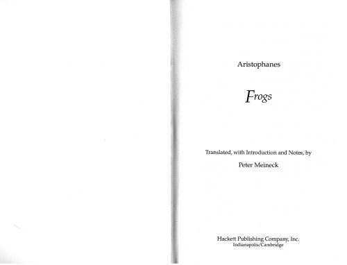 Aristophanes: Frogs
