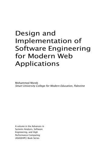 Design and Implementation of Software Engineering for Modern Web Applications