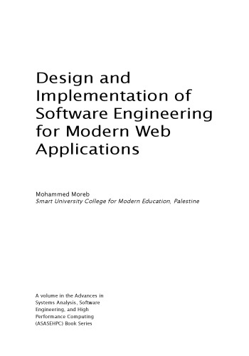 Design and Implementation of Software Engineering for Modern Web Applications