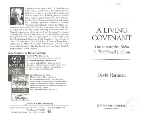 Living Covenant: The Innovative Spirit in Traditional Judaism