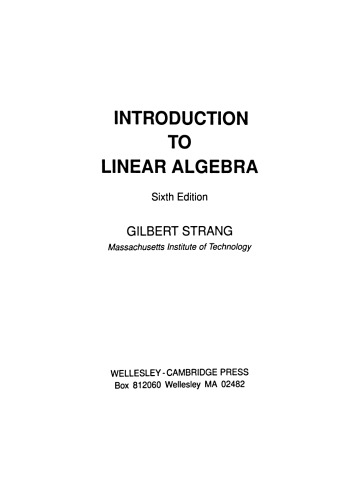 Introduction to Linear Algebra