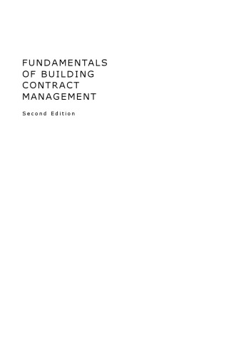 Fundamentals of building contract management