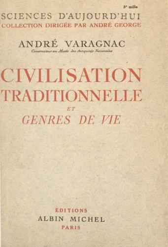 Civilisation traditionnelle et genres de vie