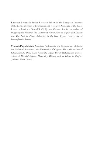 Cyprus and the Politics of Memory: History, Community and Conflict