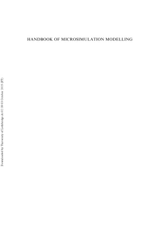 Handbook of Microsimulation Modelling (Contributions to Economic Analysis, 293)