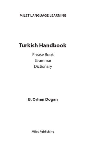 Turkish Handbook for English Speakers (Handbook series)