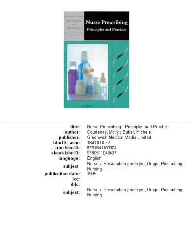 Nurse Prescribing: Principles and Practice