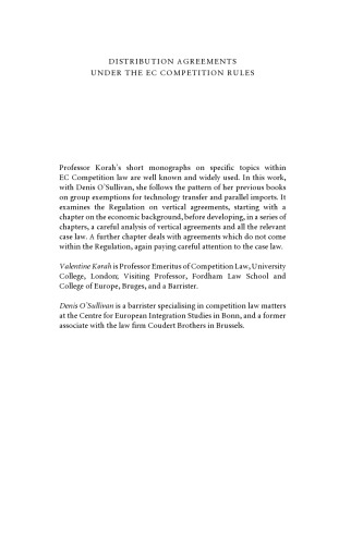 Distribution Agreements Under the Ec Competition Rules