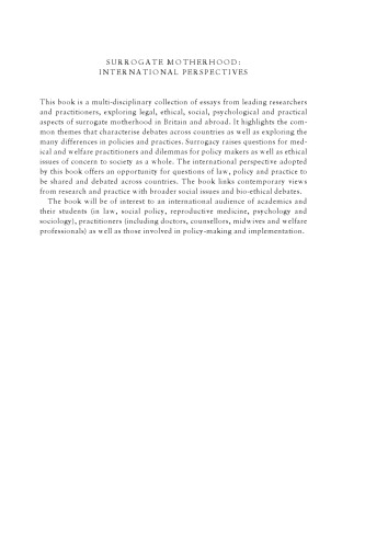 Surrogate Motherhood: International Perspectives